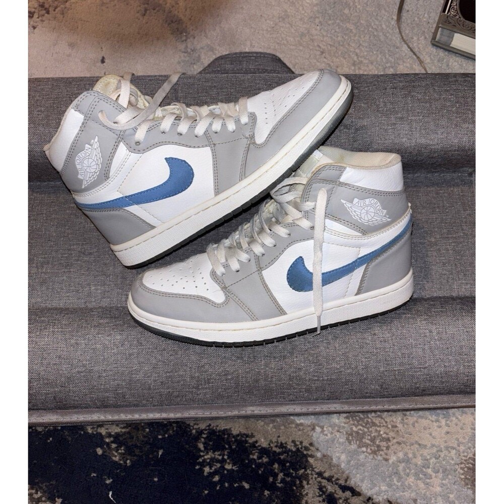 Nike Air Jordan 1 Mid "Wolf Grey Aluminum" Sz 7 Youth/Mens /Women’s 8.5  2021